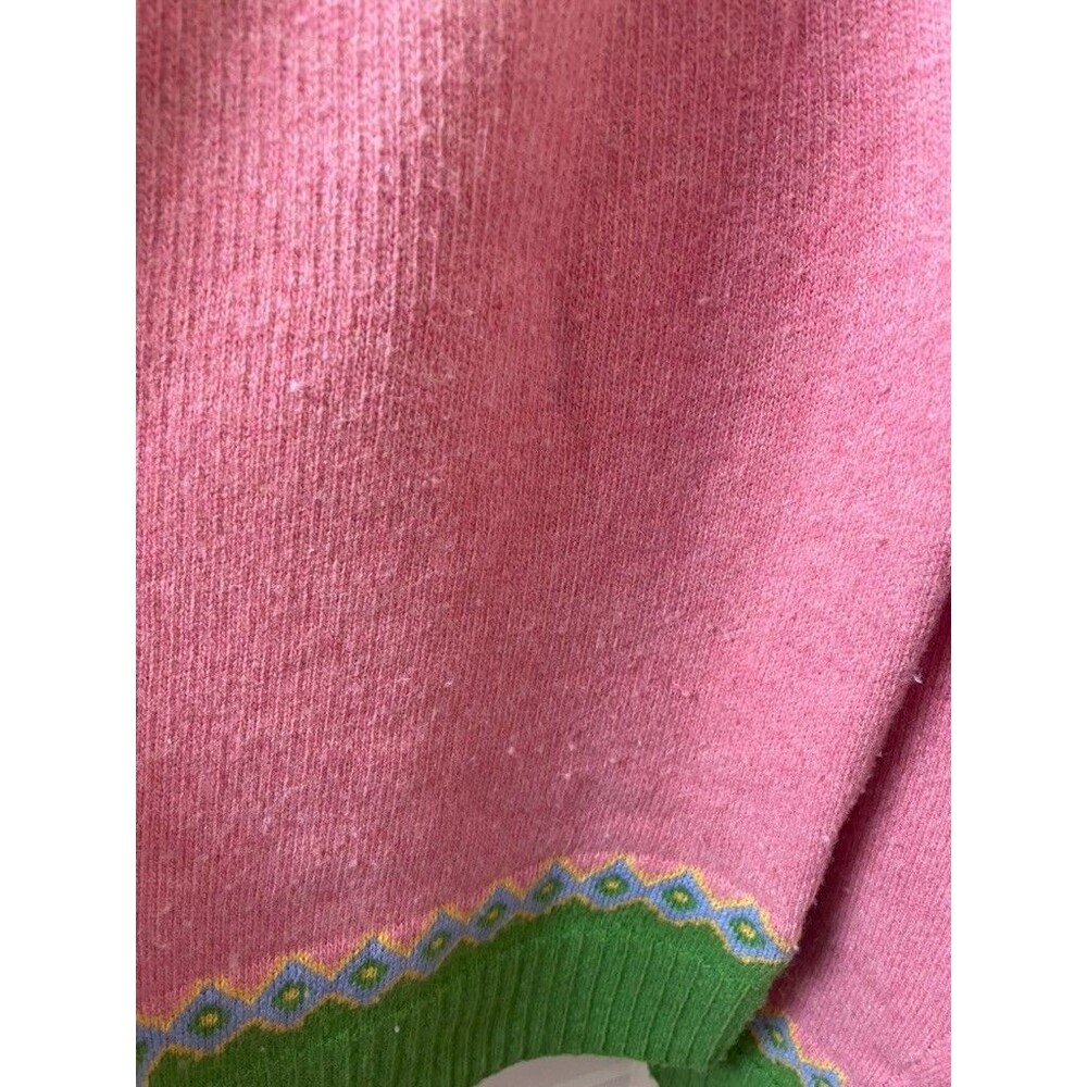Kiel James Patrick Pink Fair Isle Crew Neck Wool Sweater Womans Size XXL - Picture 3 of 10